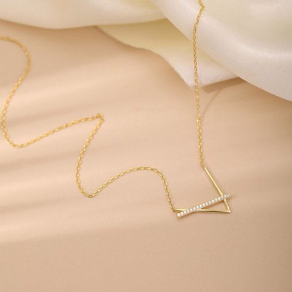 *NEW 925 Sterling Silver Diamond Spike Necklace - Picture 6 of 9